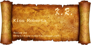 Kiss Roberta névjegykártya